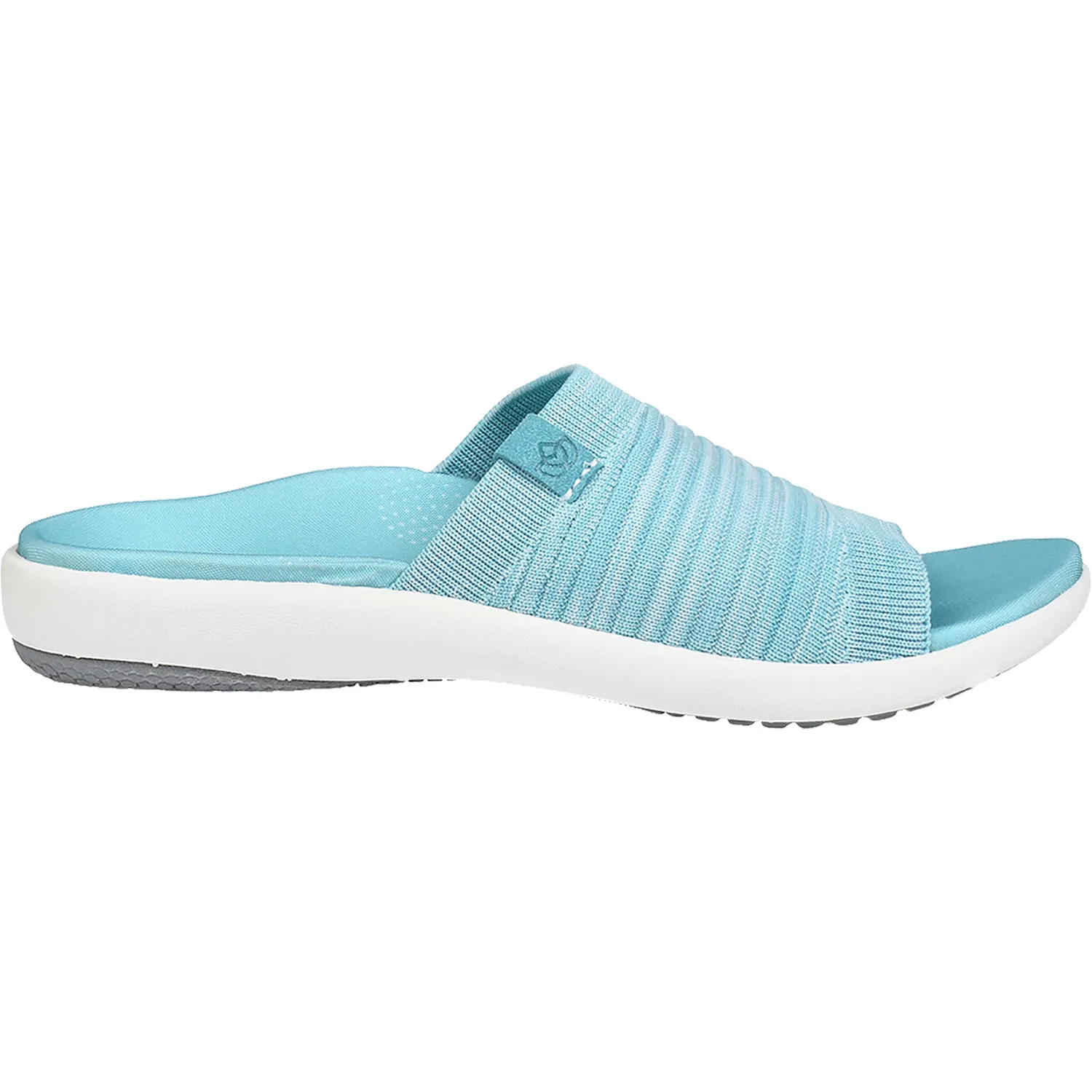 Women's Spenco Astoria Memory Foam Slide Aqua Sea Knit Fabric