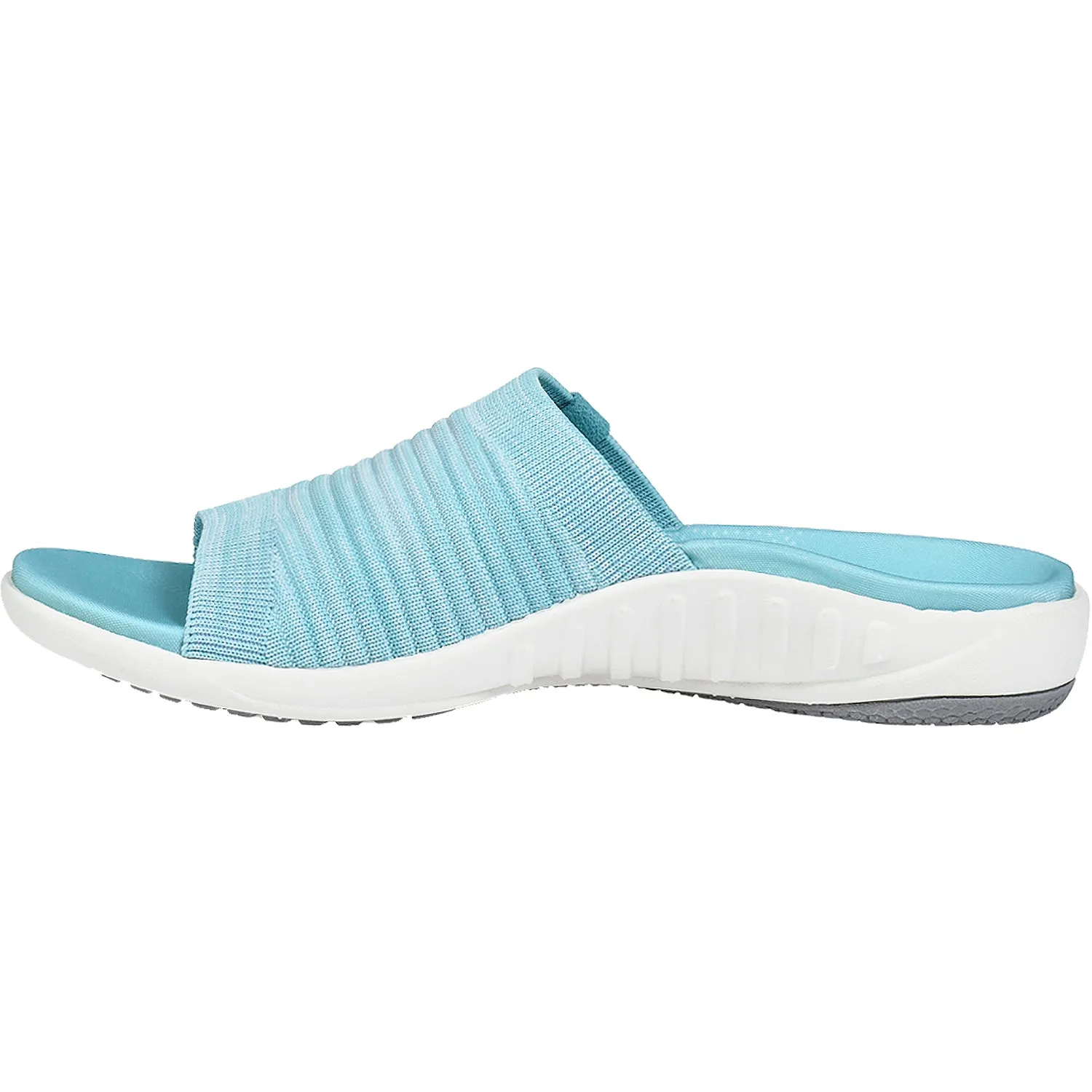 Women's Spenco Astoria Memory Foam Slide Aqua Sea Knit Fabric